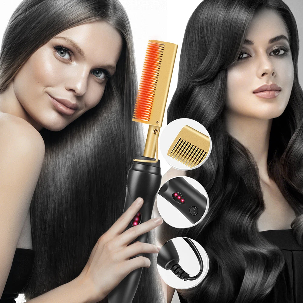 2 in 1 Hot Comb Hair Straightener